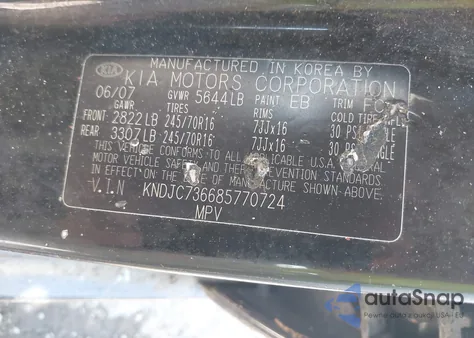 2008 Kia Sorento Ex z USA, uszkodzony, nr VIN KNDJC736685770724